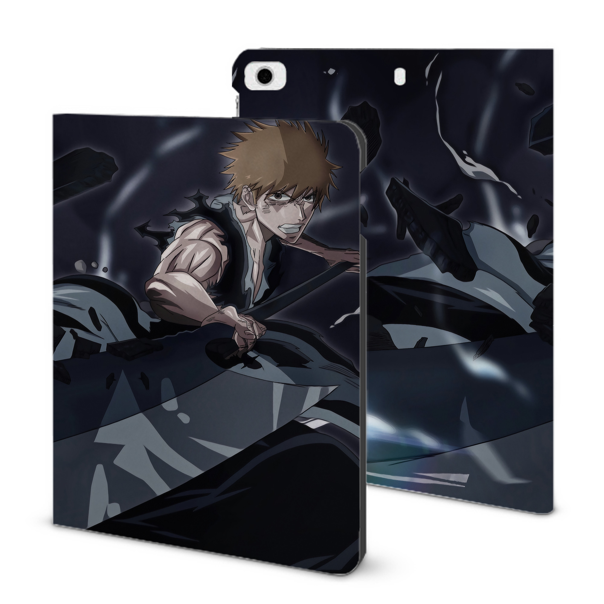 （画像用） ブリーチ BLEACH IPad ケース ブック型 PUレザー TPU 耐衝撃 軽量 薄型 ペン収納なし 全面保護 IPad 各モデル対応